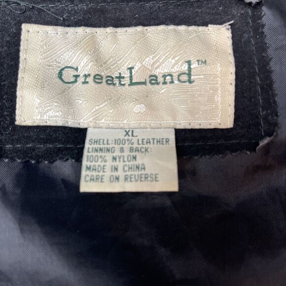 SUEDE LEATHER VEST SZ XL Black Greatland Apparel Western Biker Pockets - Picture 2 of 11